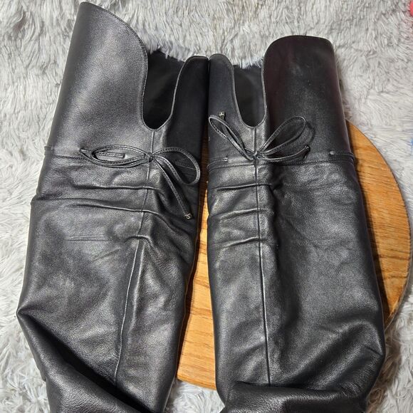 Guess Revenge Womens Size 9.5 Retro Y2K Over The Knee Leather Ribbon Boots - Picture 9 of 12
